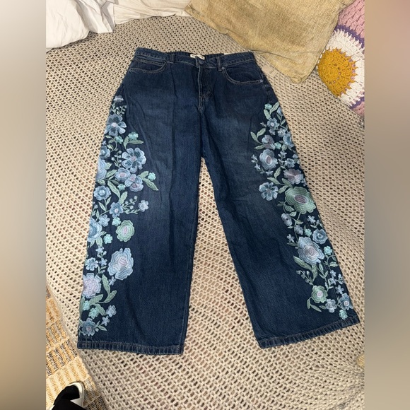 The We The Free Willow floral embroidered jeans forget me not - Picture 6 of 9